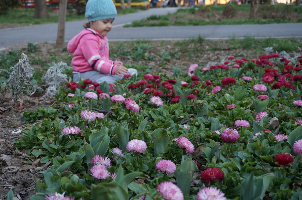 Sofia with flowers